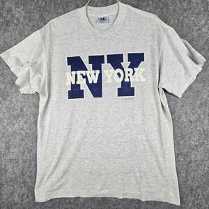Tee Jays New York Shirt Mens XL Grey Vintage 90s 1991 USA Graphic Tee